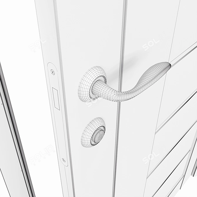 Title: Twist 4 Modern Interroom Door 3D model image 5