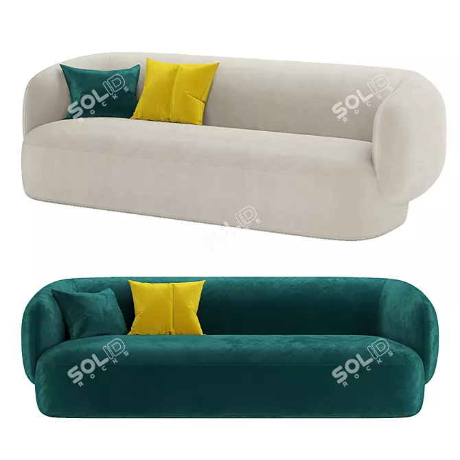 Modern Minimalist Noah Sofa 3D model image 2