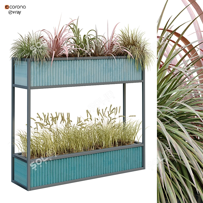 Green Oasis: Interior Plant Box Set 3D model image 1