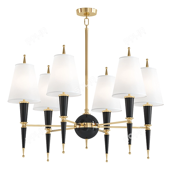 Versailles 36 Black Lacquer Chandelier 3D model image 1