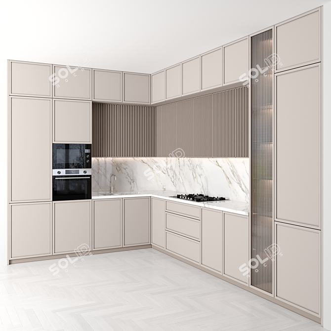 Modern Kitchen - Modular Design, High quality, Renders 3D model image 2