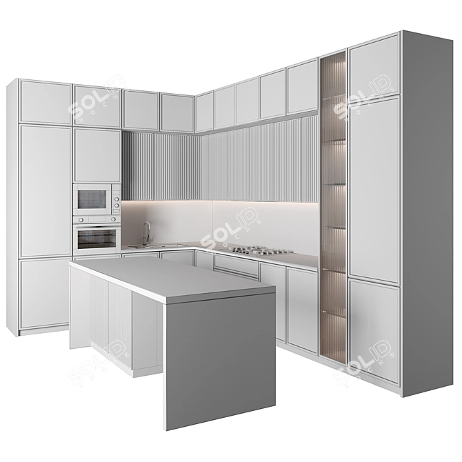 Modern Kitchen - Modular Design, High quality, Renders 3D model image 6