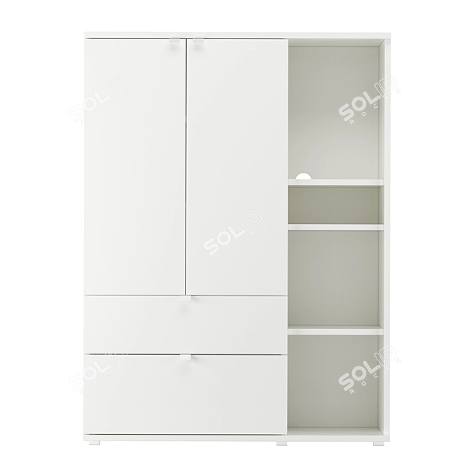 VIHALS White Wardrobe - IKEA 3D model image 2