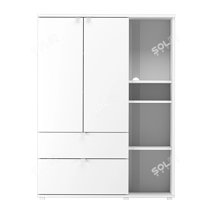 VIHALS White Wardrobe - IKEA 3D model image 3