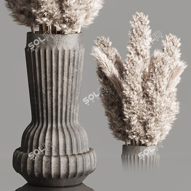 Pampas Dry Bouquet 16: Elegant Home Decor 3D model image 2