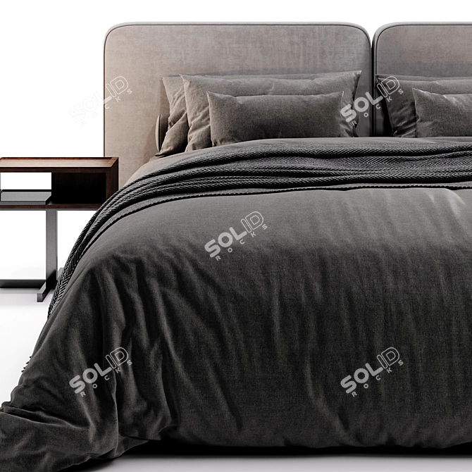 Elegant Minotti Tatlin Bed 3D model image 4