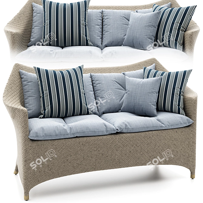 AMARI VITA 2-Seat Sofa: Sleek & Stylish 3D model image 2