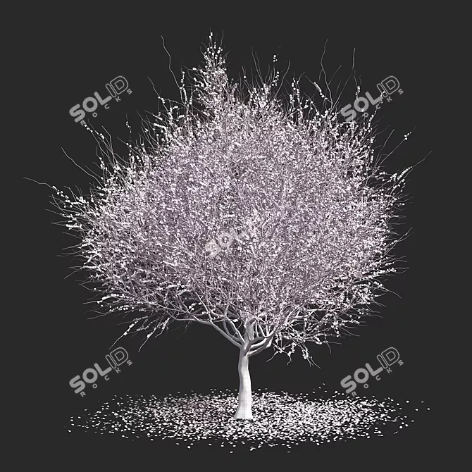 Elegant Spring Tree Sculpture 3D model image 3