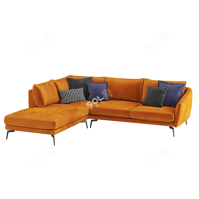 Elegant Coral Modular Sofa 3D model image 1