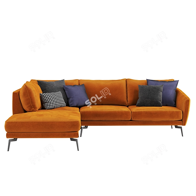 Elegant Coral Modular Sofa 3D model image 2