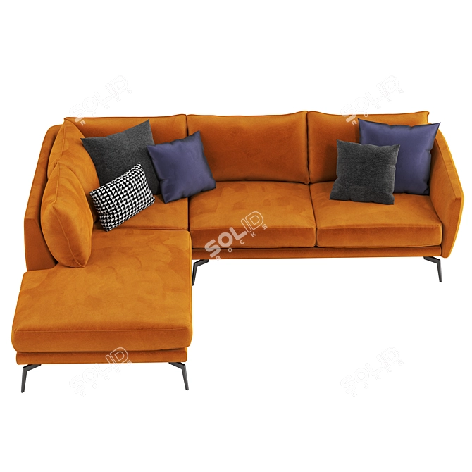 Elegant Coral Modular Sofa 3D model image 3