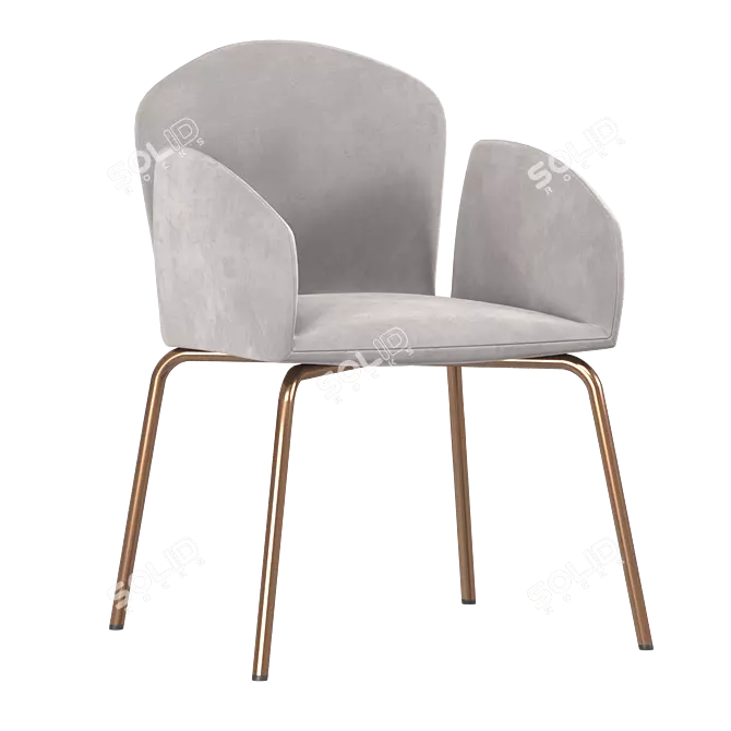 Elegant Porem Dining Chair 3D model image 2