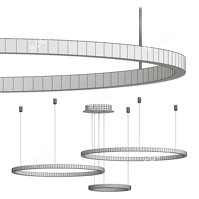 Minimalist Metal Halo Pendant 3D model image 4