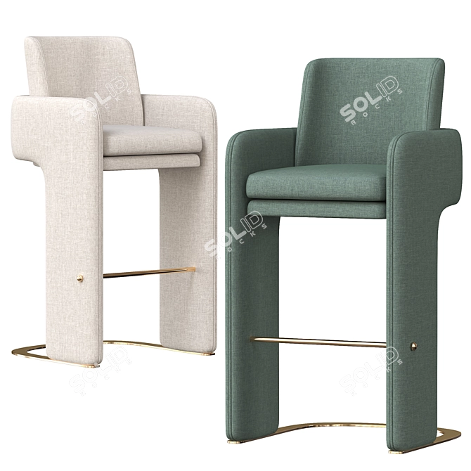 Odisseia Bar Chair: Stylish and Functional 3D model image 6