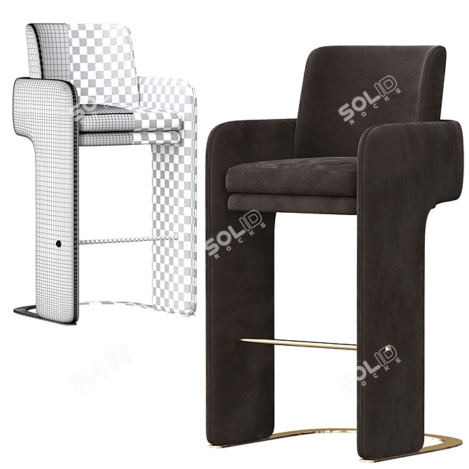 Odisseia Bar Chair: Stylish and Functional 3D model image 7