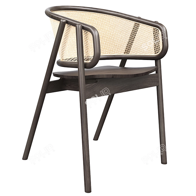 Cane Weave Armchair: Realistic 3D Model 3D model image 1