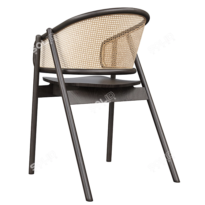 Cane Weave Armchair: Realistic 3D Model 3D model image 2