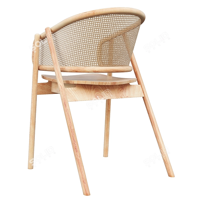 Cane Weave Armchair: Realistic 3D Model 3D model image 4