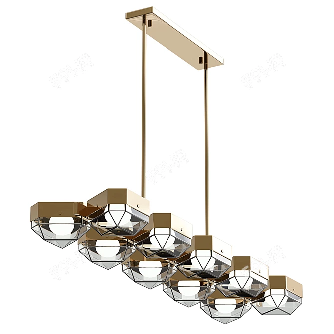 Sleek Gallery Pendant Light 3D model image 1