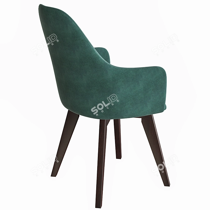 Dagny Array Standard OM - Stylish Chair with Soft Seat and Solid Wood Legs 3D model image 2