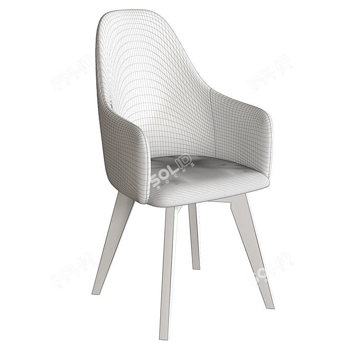 Dagny Array Standard OM - Stylish Chair with Soft Seat and Solid Wood Legs 3D model image 5