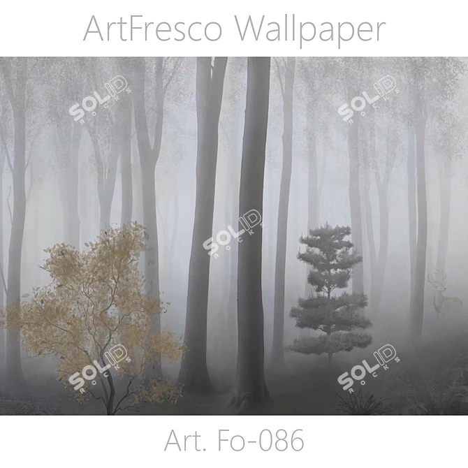 Forest Fresco Wallpaper - Custom Seamless Art 3D model image 1