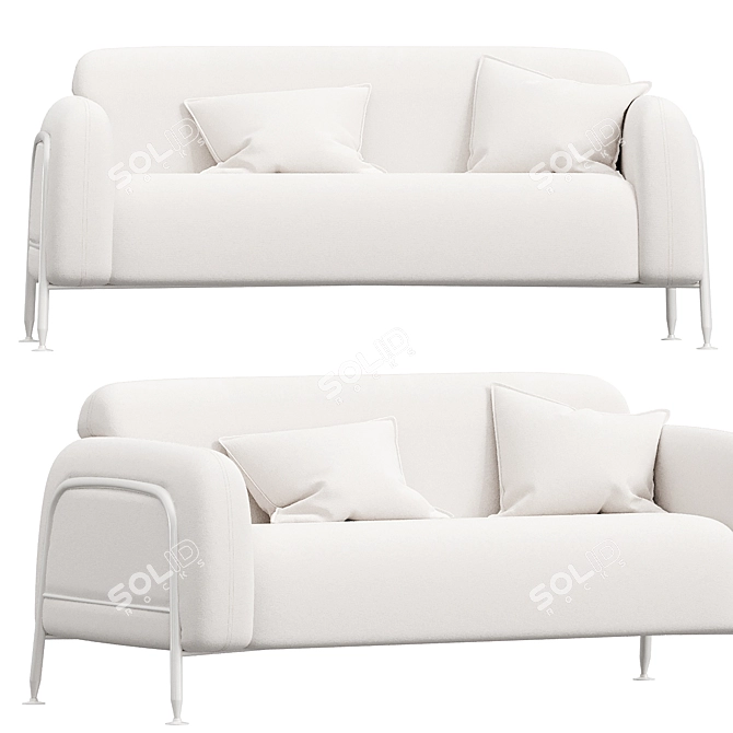 Luxury Lounge Two-Seater Sofa 3D model image 1