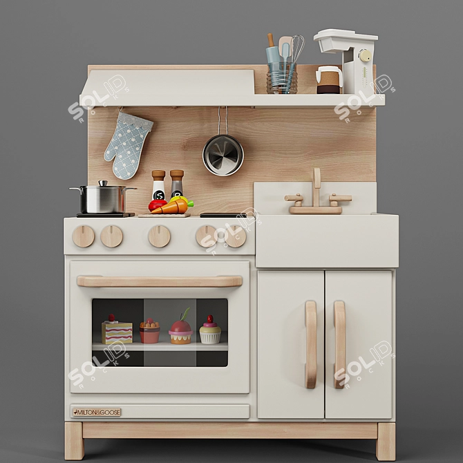 Milton & Goose Play Kitchen Set: Essential Toys for Little Chefs 3D model image 4