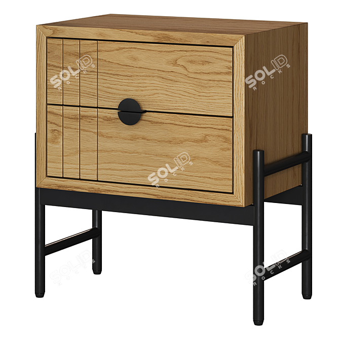 Clara Bedside Table: Elegant Nightstand with 2 Drawers 3D model image 2