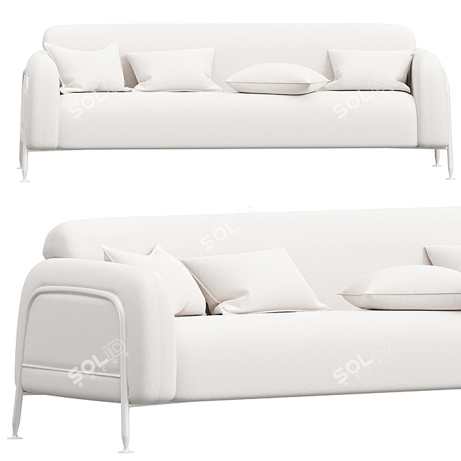 Mega Seater Sofa: Contemporary Comfort 3D model image 1