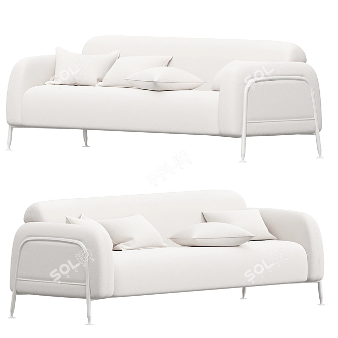 Mega Seater Sofa: Contemporary Comfort 3D model image 5
