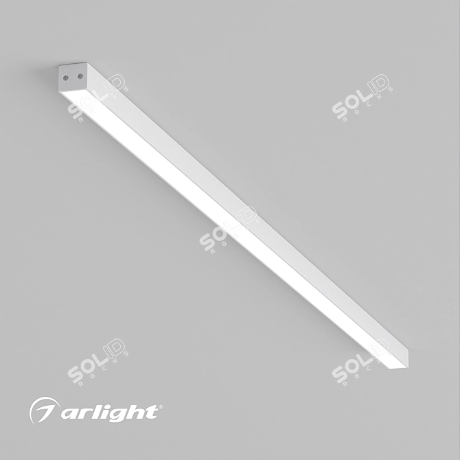 Sleek Linear LED Ceiling Light 3D model image 1