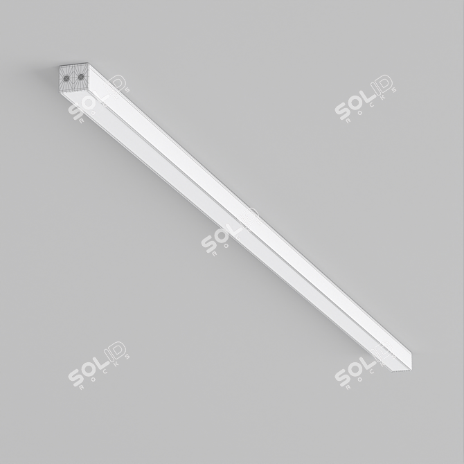 Sleek Linear LED Ceiling Light 3D model image 2