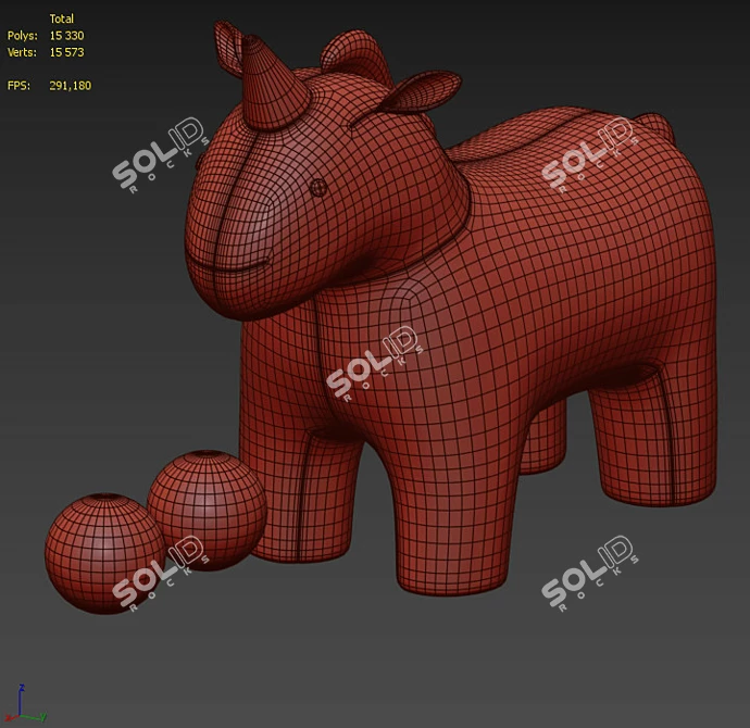 Magical Unicorn Pouf 3D model image 5