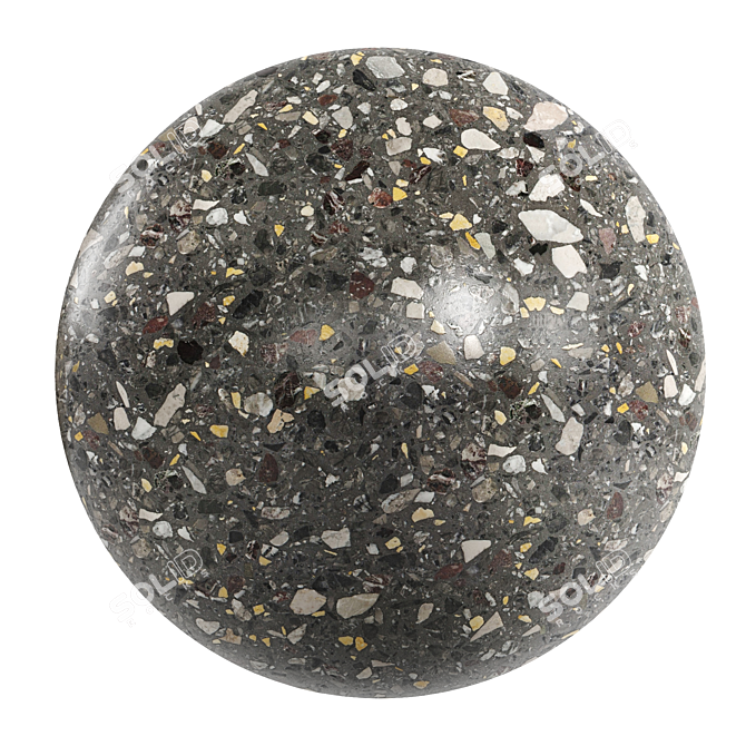 Venetian Terrazzo Marble: PBR Seamless Material 3D model image 1