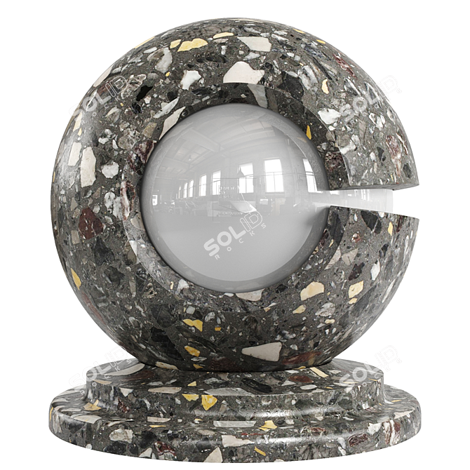 Venetian Terrazzo Marble: PBR Seamless Material 3D model image 3