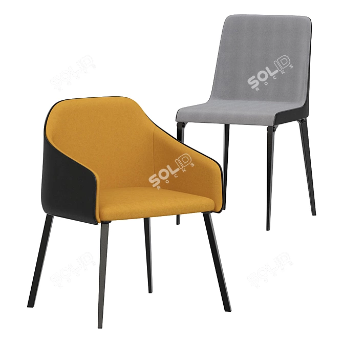 Sleek and Stylish Pedrali Laja Chairs 3D model image 2