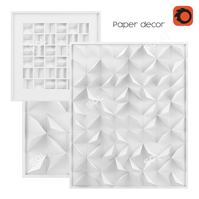 Abstract Paper Wall Decor 3D model image 1