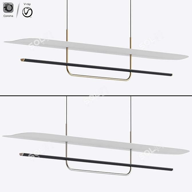 Anodized Aluminum Pendant Light 3D model image 1