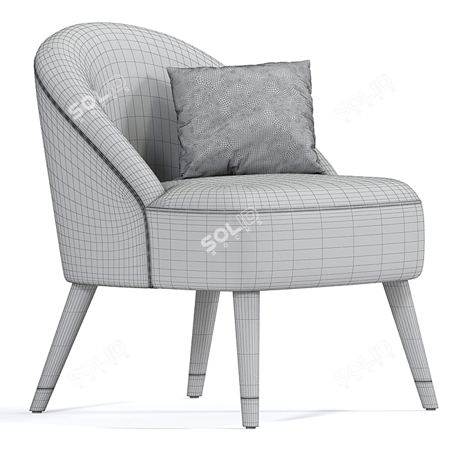 Modern Channel Accent Armchair 3D model image 3