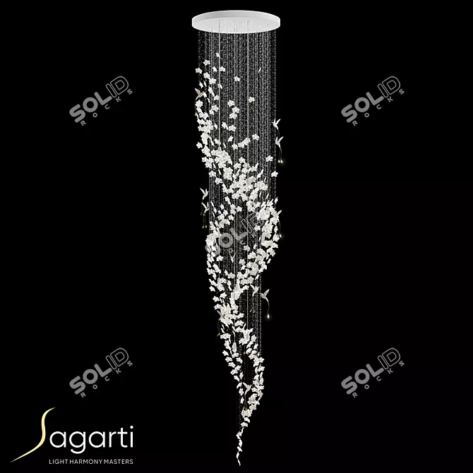 Sagarti Crystal Chandelier - 560cm Length & 424 Swarovski Crystals 3D model image 1