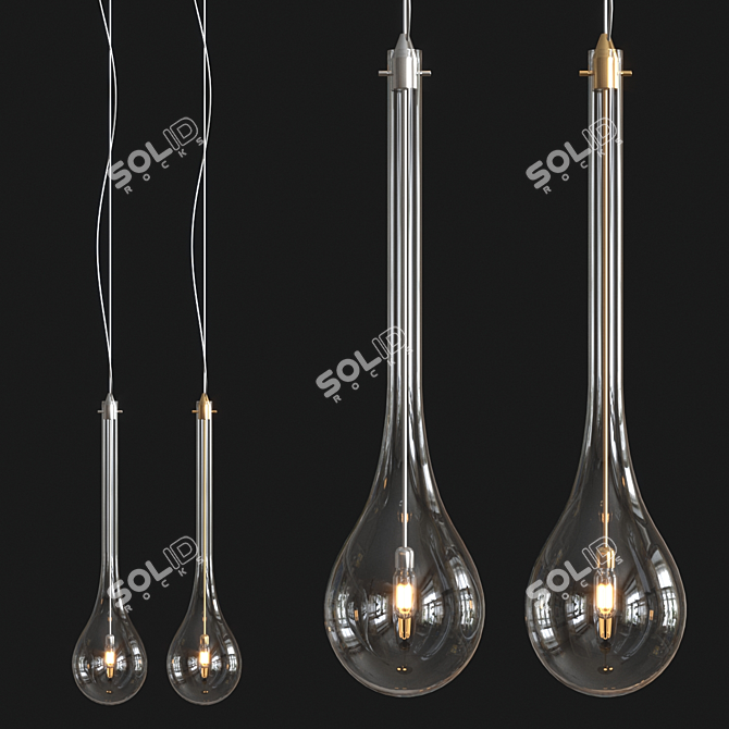 Modern Splash Suspension Lamp 3D model image 1