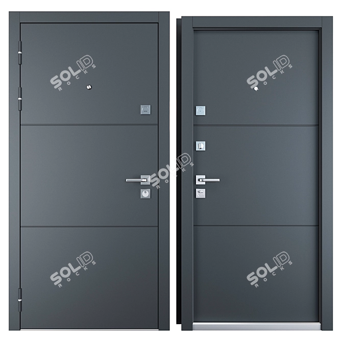 Gordon Favorit Entrance Metal Door: Secure and Stylish 3D model image 3