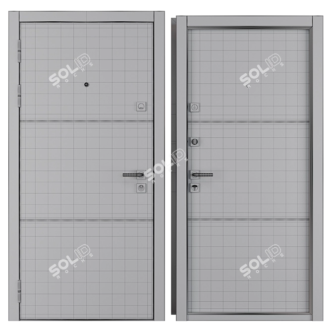 Gordon Favorit Entrance Metal Door: Secure and Stylish 3D model image 4