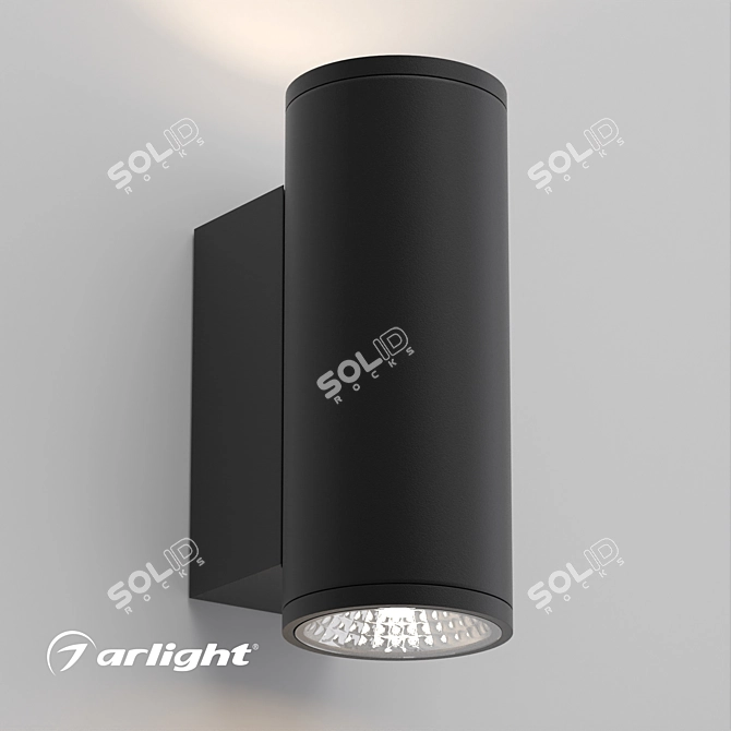 Dual-Sided Wall Luminaire for Stunning Facade Illumination 3D model image 2