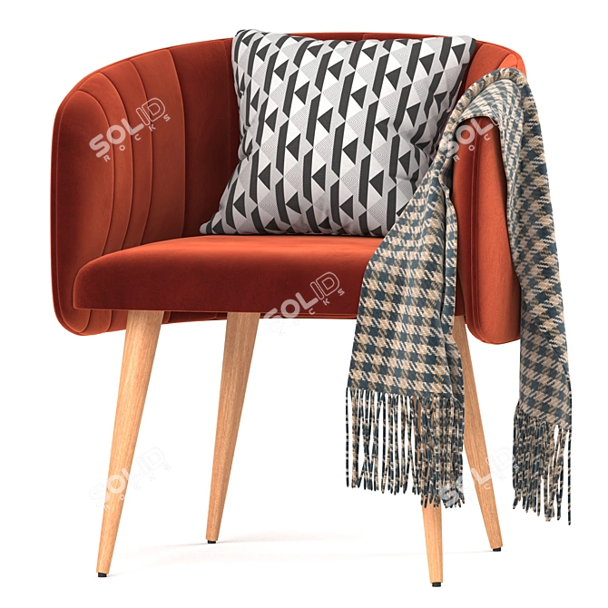 SHELL: Stylish Upholstered Chair 3D model image 1