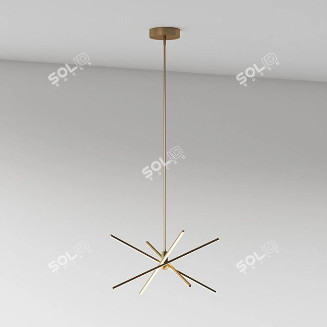 Modern Starburst Pendant Light 3D model image 2