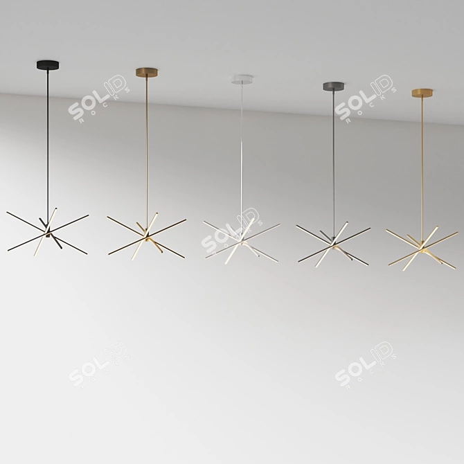 Modern Starburst Pendant Light 3D model image 5