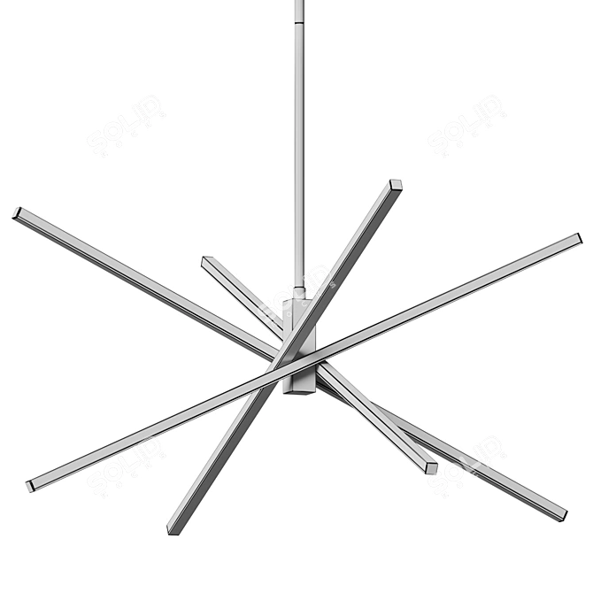 Modern Starburst Pendant Light 3D model image 6