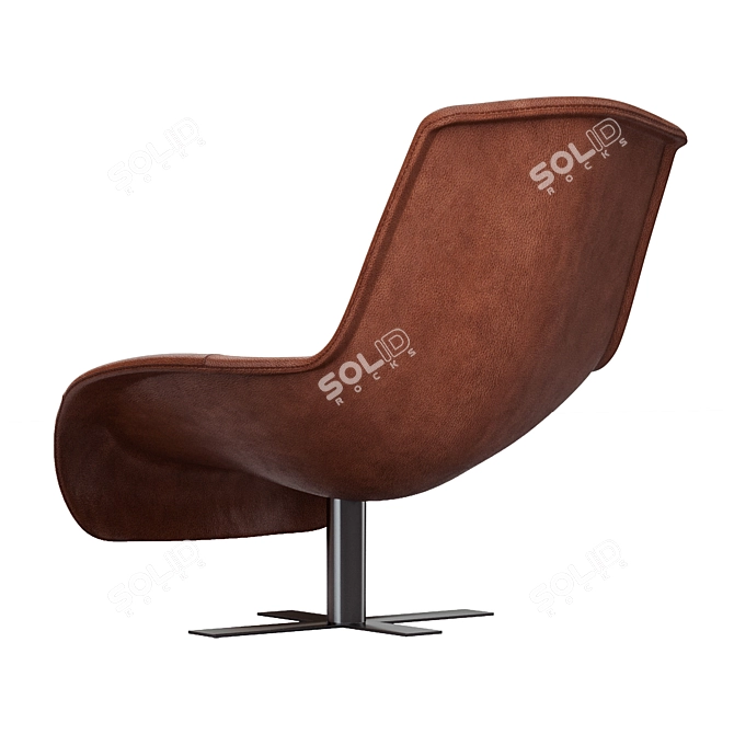 Luxury Italian Mart Leather Armchair 3D model image 3